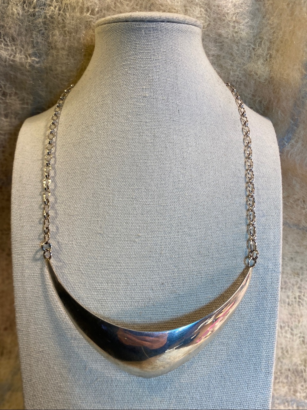 Vintage Sterling Silver LEX Modernist Collar Necklace 23.3g